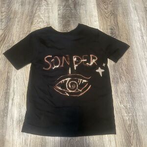 Black Graphic Crop Top